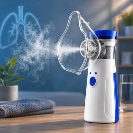 Portable Handheld Nebulizer – Ultrasonic Mist Inhaler for Respiratory Relief, Kids & Adults